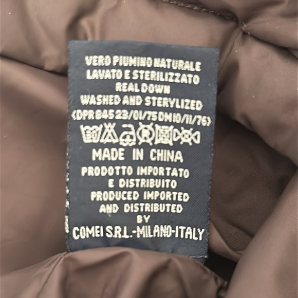 Add Down 8 brown snap front goose down zip pocket vest good pre owned condition - Picture 8 of 9